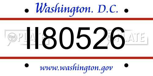 II80526 District Of Columbia License Plate