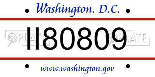 II80809 District Of Columbia License Plate