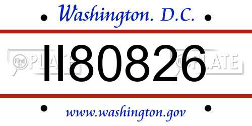 II80826 District Of Columbia License Plate