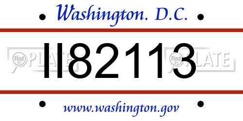 II82113 District Of Columbia License Plate