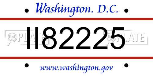 II82225 District Of Columbia License Plate