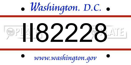 II82228 District Of Columbia License Plate