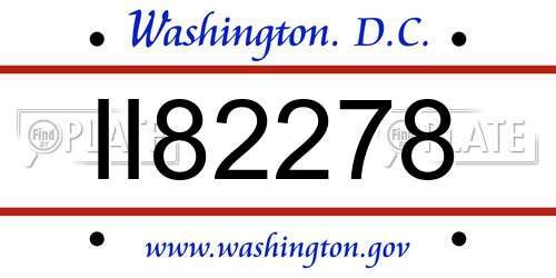 II82278 District Of Columbia License Plate