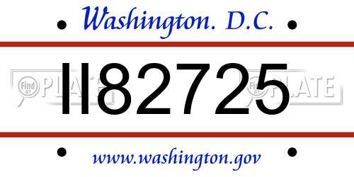 II82725 District Of Columbia License Plate