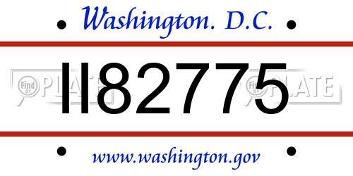 II82775 District Of Columbia License Plate
