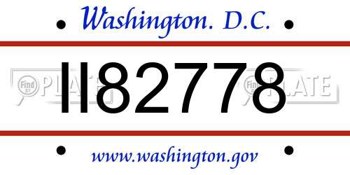 II82778 District Of Columbia License Plate