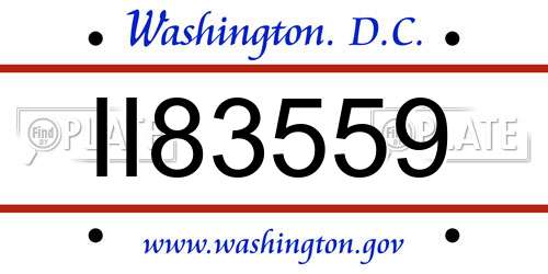 II83559 District Of Columbia License Plate