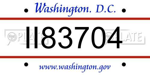 II83704 District Of Columbia License Plate