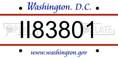 II83801 District Of Columbia License Plate