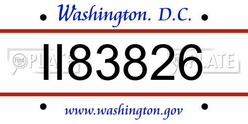 II83826 District Of Columbia License Plate