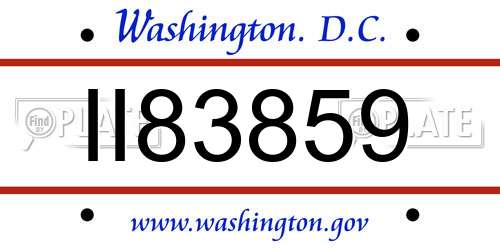 II83859 District Of Columbia License Plate