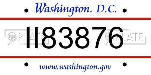 II83876 District Of Columbia License Plate