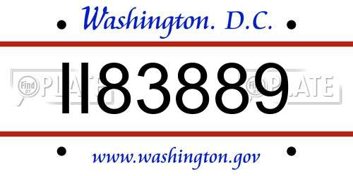 II83889 District Of Columbia License Plate
