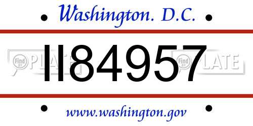 II84957 District Of Columbia License Plate