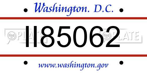 II85062 District Of Columbia License Plate