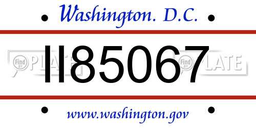 II85067 District Of Columbia License Plate