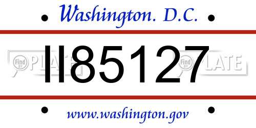 II85127 District Of Columbia License Plate