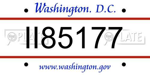 II85177 District Of Columbia License Plate