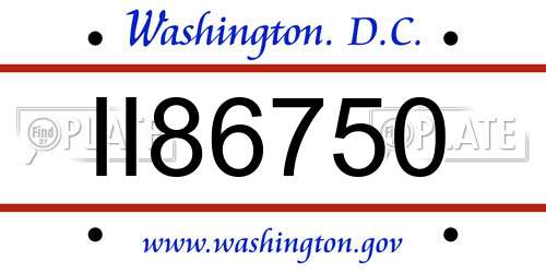 II86750 District Of Columbia License Plate