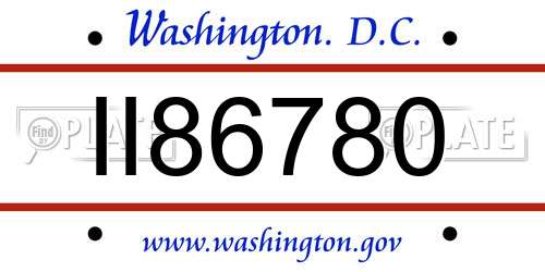 II86780 District Of Columbia License Plate