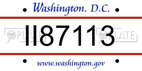 II87113 District Of Columbia License Plate