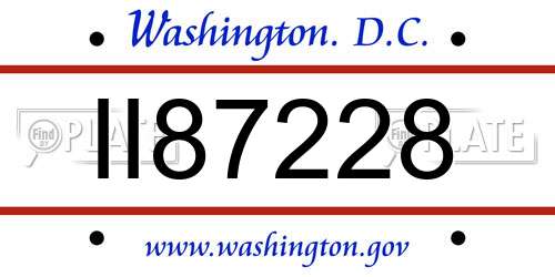 II87228 District Of Columbia License Plate