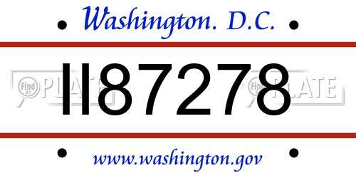 II87278 District Of Columbia License Plate