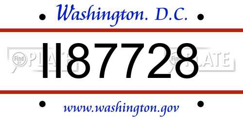 II87728 District Of Columbia License Plate