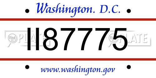 II87775 District Of Columbia License Plate