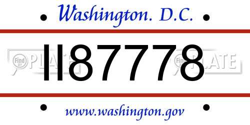 II87778 District Of Columbia License Plate