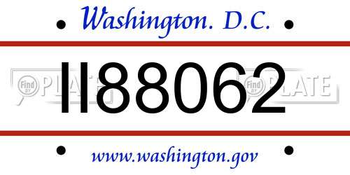 II88062 District Of Columbia License Plate