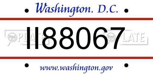 II88067 District Of Columbia License Plate