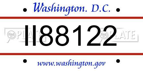 II88122 District Of Columbia License Plate