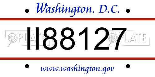 II88127 District Of Columbia License Plate