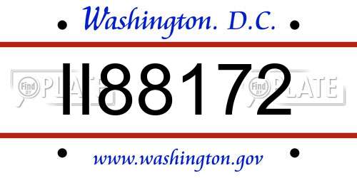 II88172 District Of Columbia License Plate