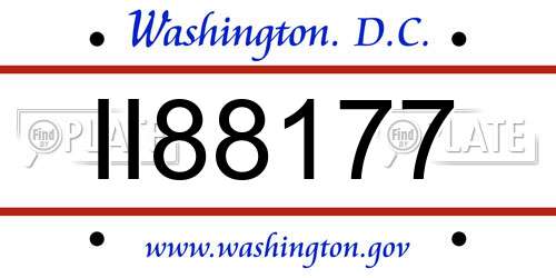 II88177 District Of Columbia License Plate