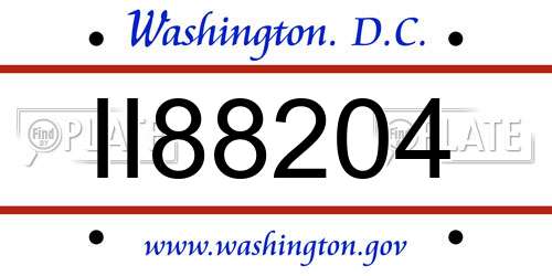 II88204 District Of Columbia License Plate