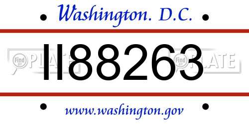 II88263 District Of Columbia License Plate