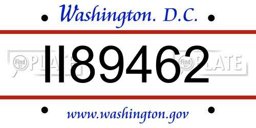 II89462 District Of Columbia License Plate