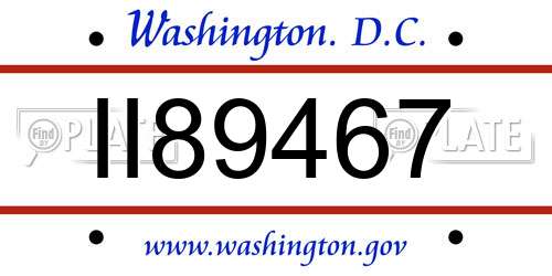 II89467 District Of Columbia License Plate