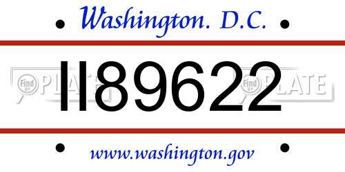 II89622 District Of Columbia License Plate