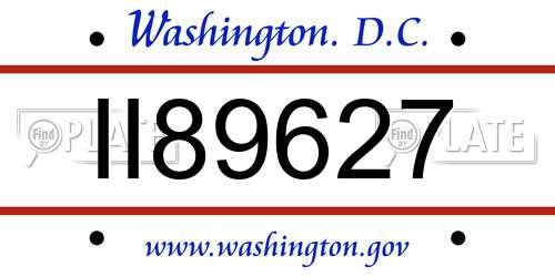 II89627 District Of Columbia License Plate