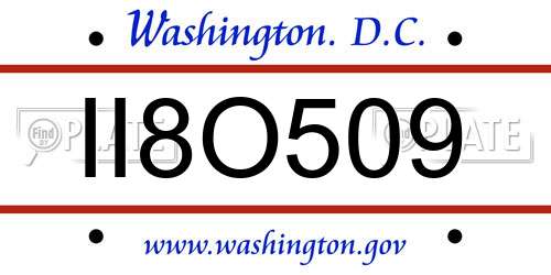 II8O509 District Of Columbia License Plate