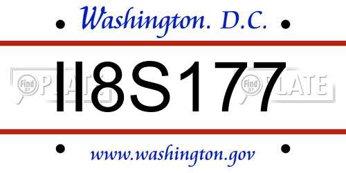 II8S177 District Of Columbia License Plate