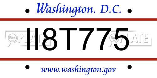 II8T775 District Of Columbia License Plate