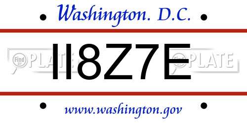 II8Z7E District Of Columbia License Plate