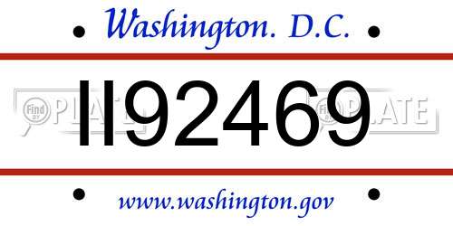 II92469 District Of Columbia License Plate