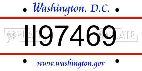 II97469 District Of Columbia License Plate