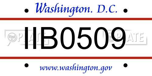 IIB0509 District Of Columbia License Plate