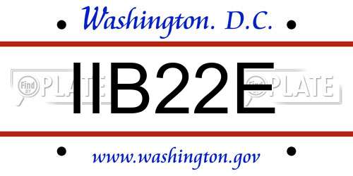 IIB22E District Of Columbia License Plate